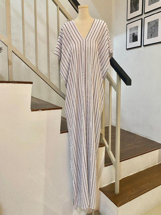 Kaftan printed V shape Material Ironless