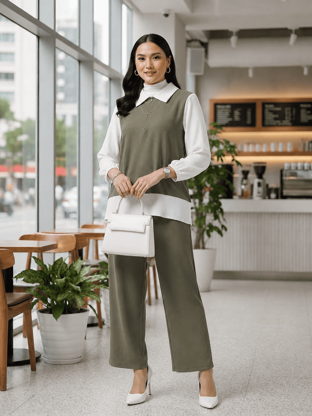 New Arrival Casual Blouse & Pants Set