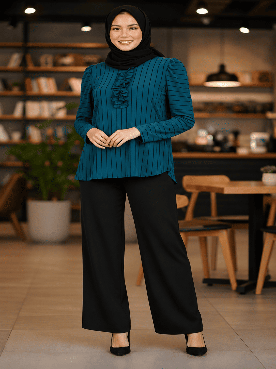 Premium Ironless CEY Striped Blouse – Daily Wear