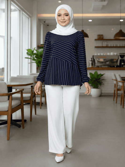 Women's Striped Blouse – Iron-Free CeY Fabric