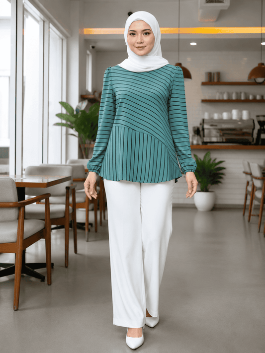 Women's Striped Blouse – Iron-Free CeY Fabric