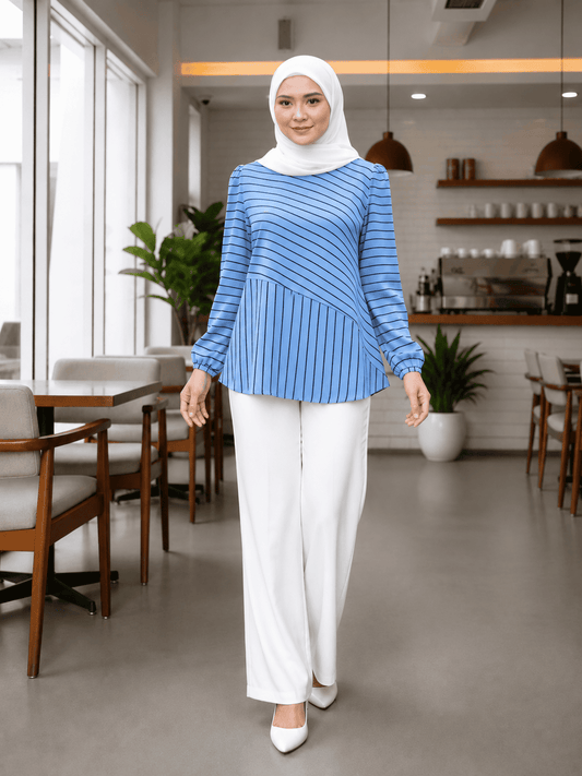 Women's Striped Blouse – Iron-Free CeY Fabric