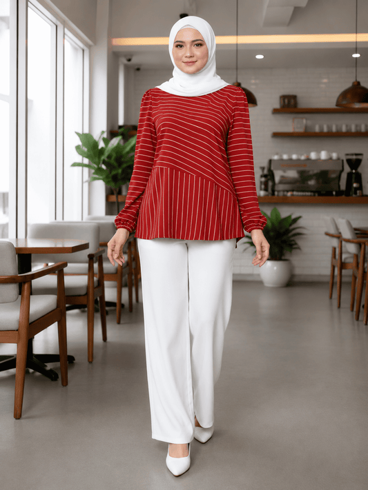 Women's Striped Blouse – Iron-Free CeY Fabric