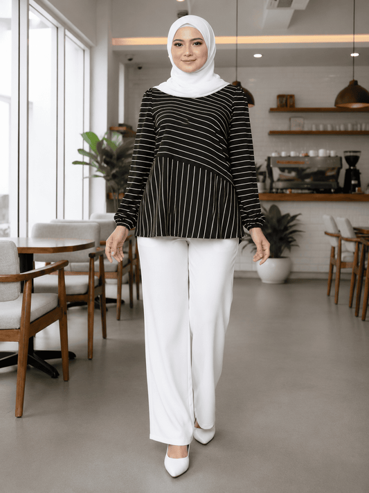 Women's Striped Blouse – Iron-Free CeY Fabric