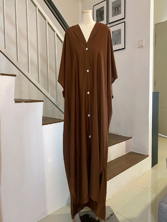 Kaftan Summer V-Neck Premium Linen Fabric