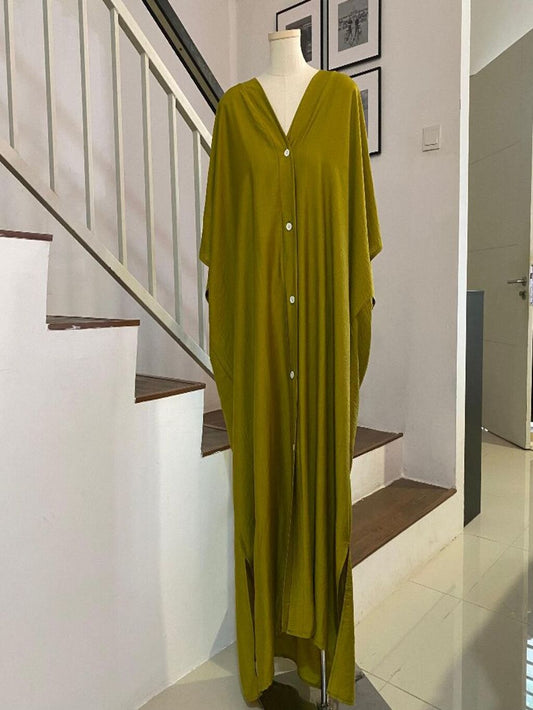 Kaftan Summer V-Neck Premium Linen Fabric