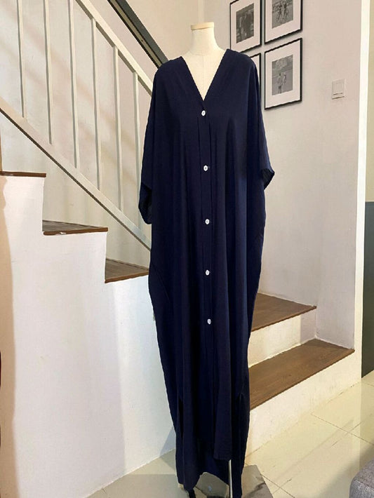 Kaftan Summer V-Neck Premium Linen Fabric