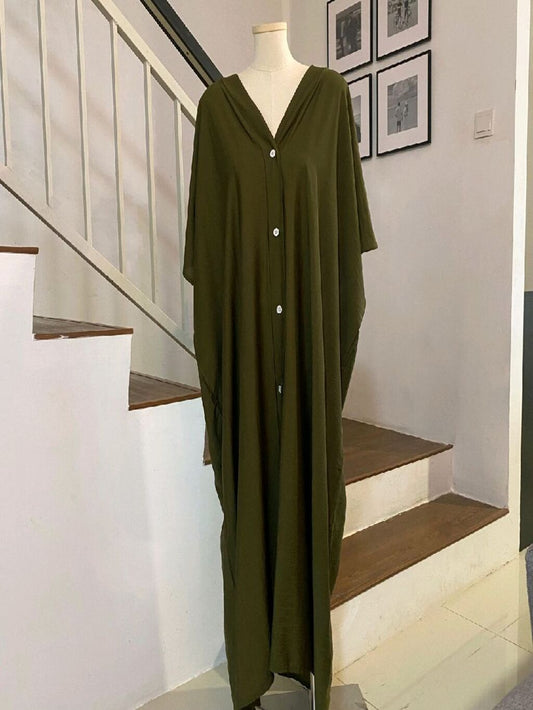 Kaftan Summer V-Neck Premium Linen Fabric