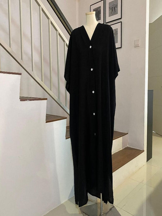 Kaftan Summer V-Neck Premium Linen Fabric