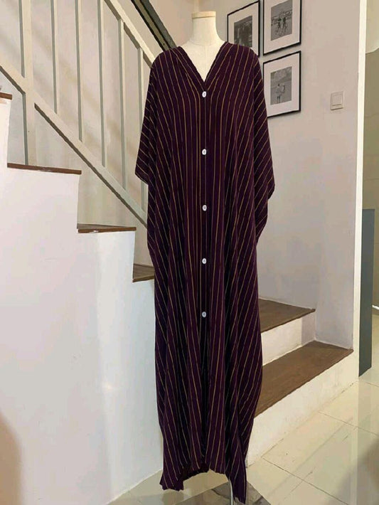 Printed Button Kaftan – Plus Size