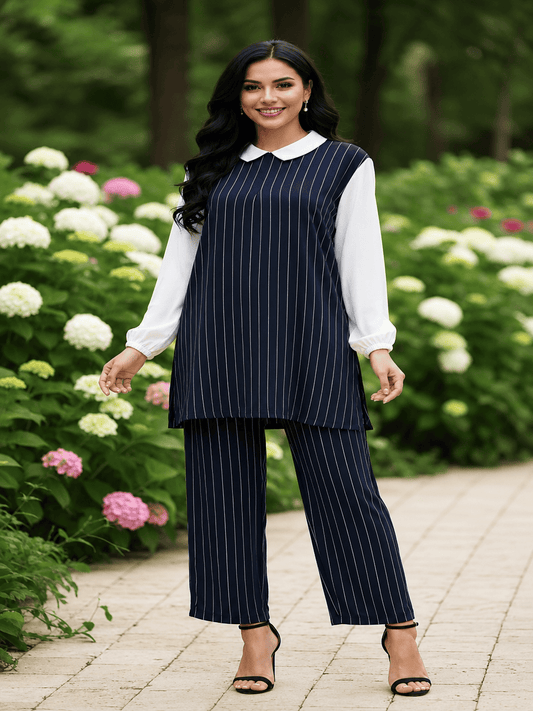 Casual Printed Blouse & Trouser Set