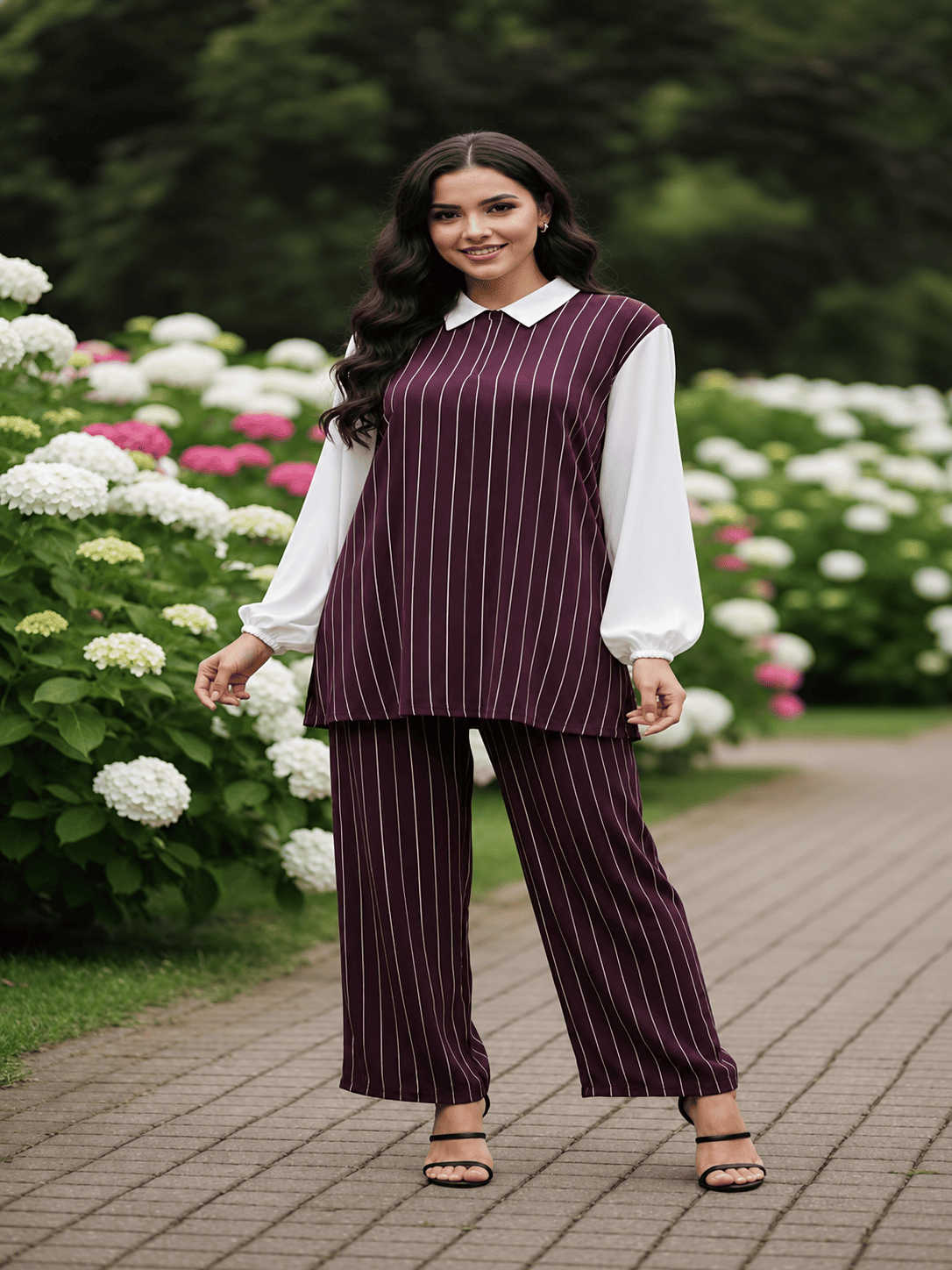 Casual Printed Blouse & Trouser Set