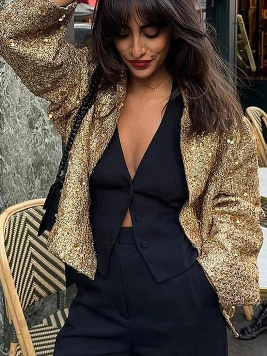 Women's Shiny Sequin Jacket