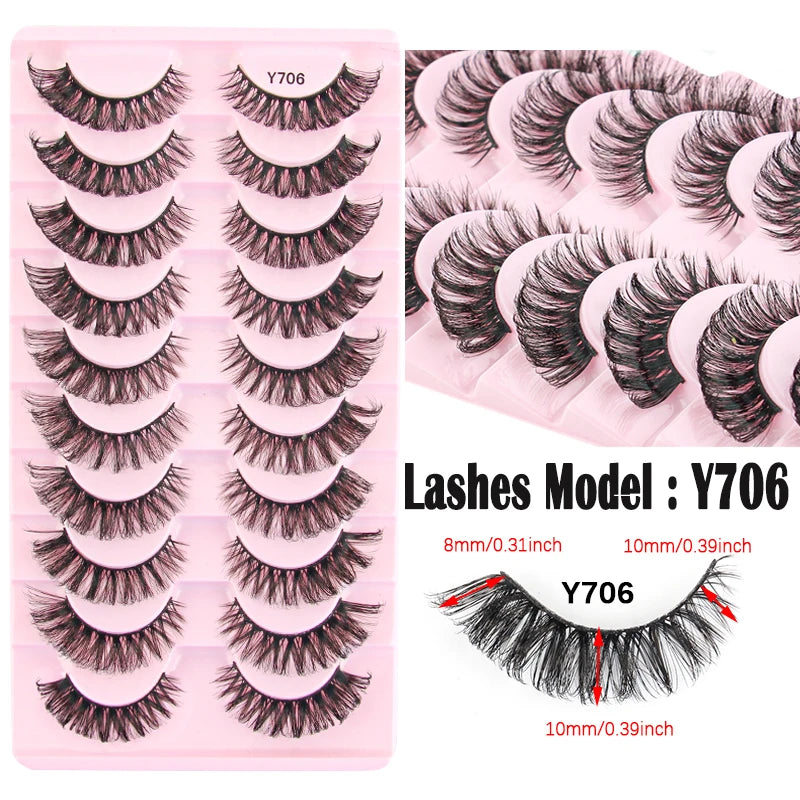 False Eyelashes Soft Faux Mink Lashes Reusable Natural