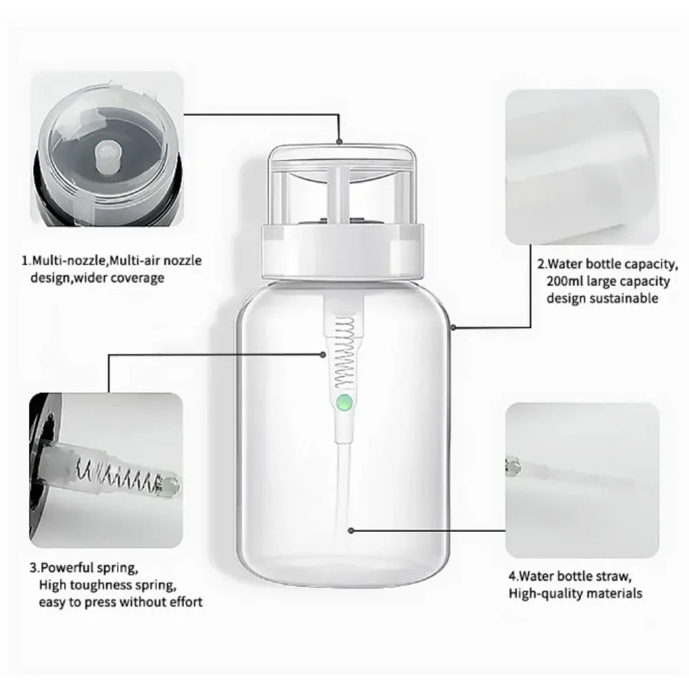 Nail Refillable Bottles Empty Press Pump Dispenser