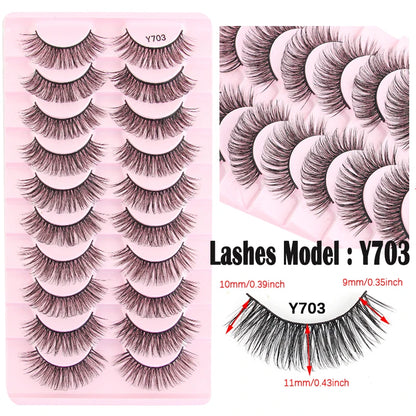 False Eyelashes Soft Faux Mink Lashes Reusable Natural