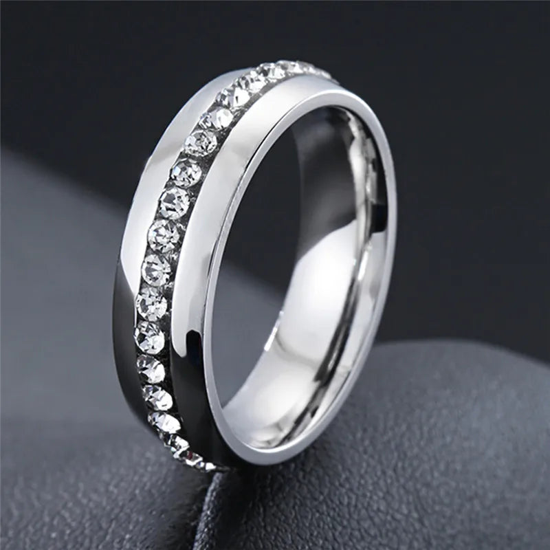 New Fashion CZ Stones Ring for Women Punk Vintage Gold