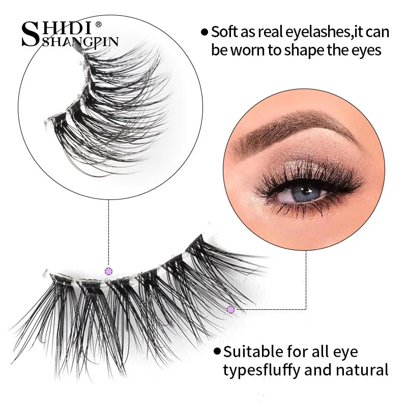 False Eyelashes Soft Faux Mink Lashes Reusable Natural