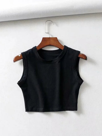 Vintage Sleeveless Crop Tops