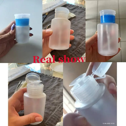 Nail Refillable Bottles Empty Press Pump Dispenser