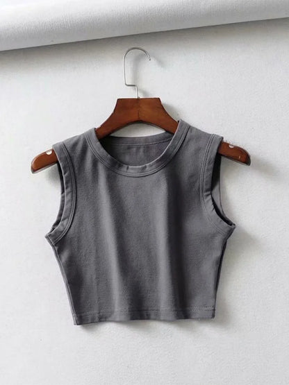 Vintage Sleeveless Crop Tops