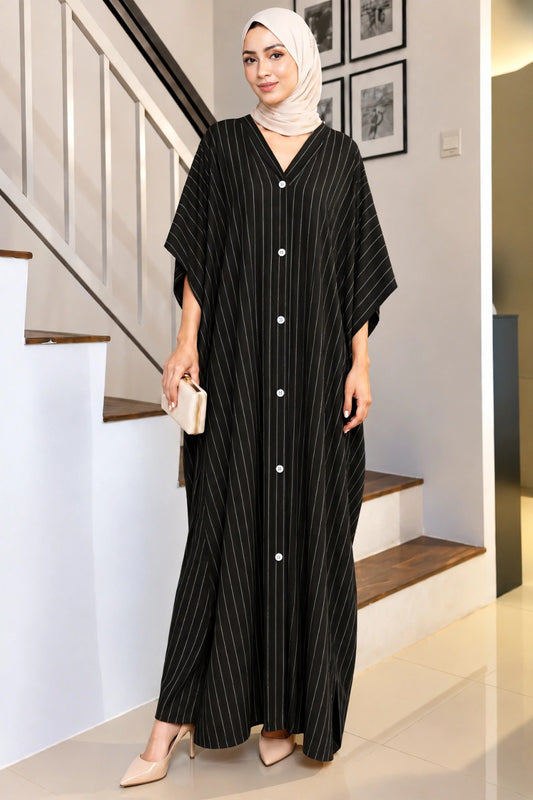 Printed Button Kaftan – Plus Size