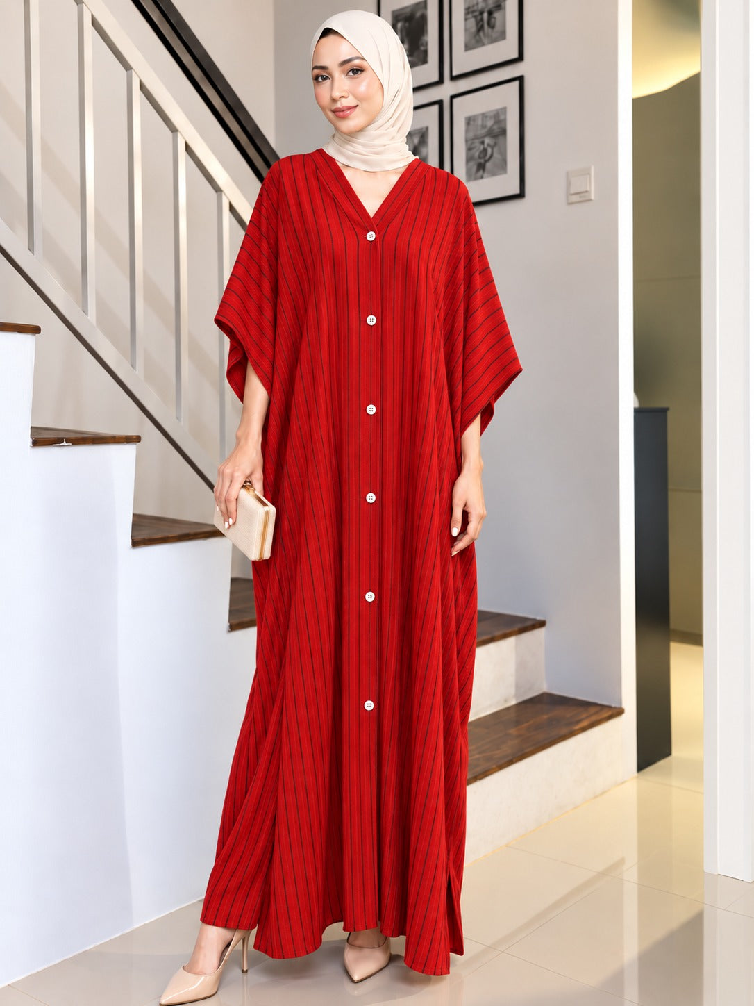 Plus Size Printed Kaftan