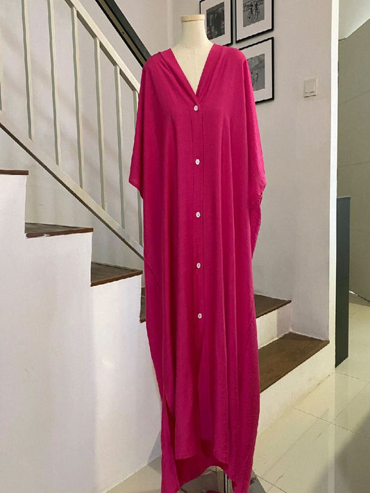Kaftan Summer V-Neck Premium Linen Fabric