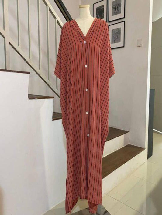 Printed Button Kaftan – Plus Size