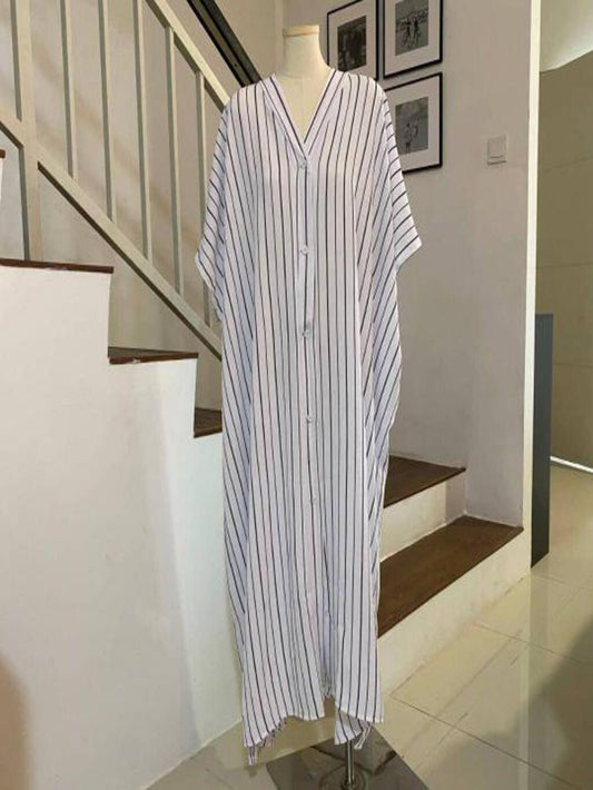 Printed Button Kaftan – Plus Size