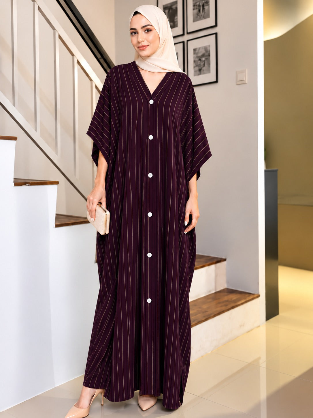 Plus Size Printed Kaftan